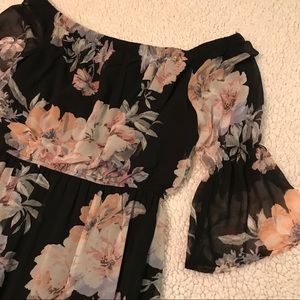 As U Wish floral maxi dress w/ sheer bottom